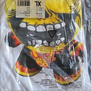 Rare L.E. Kidrobot White Graphic T-Shirt - Mictlantecuhtli Dunny